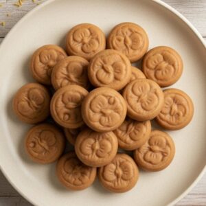 Brown peda milk sweet with rich caramel colour