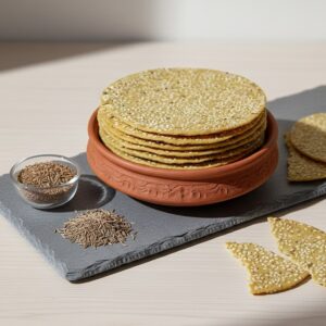 Handmade jeera papad with cumin seeds