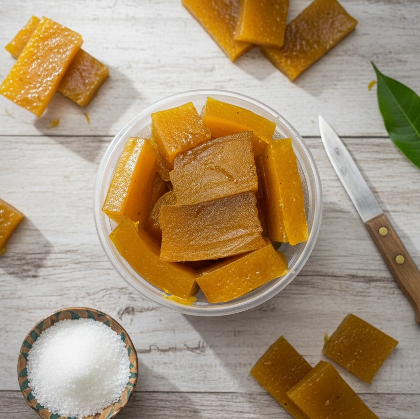 Traditional aam papad mango jelly with chewy texture