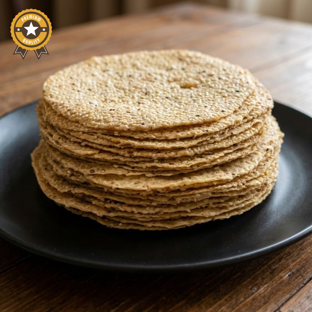 Till overloaded papad with sesame seeds handmade premium papad