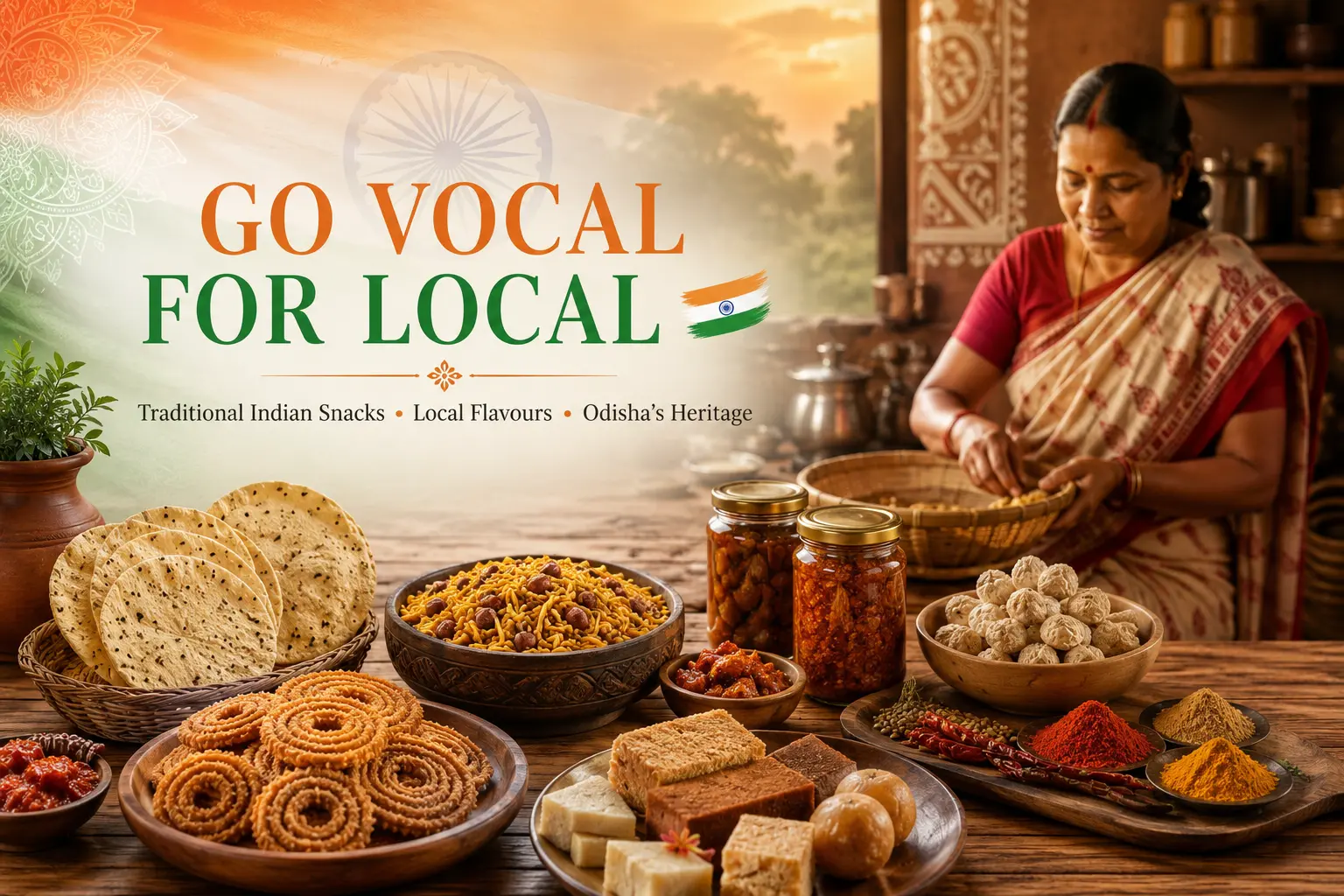 Vocal for Local with traditional Indian snacks from Odisha